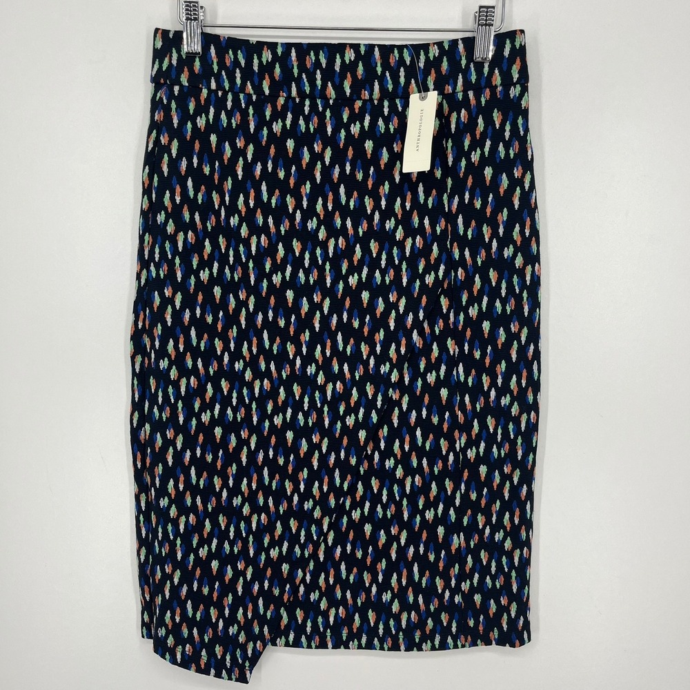 Anthropologie Maeve Black Motif Geometric Asymmetrical Pencil Skirt Size 6 NEW